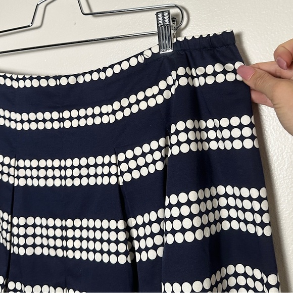 Talbots Woman Navy & White Polka Dot Pleated Skirt Stretch Cotton A-Line 16WP - Picture 7 of 15
